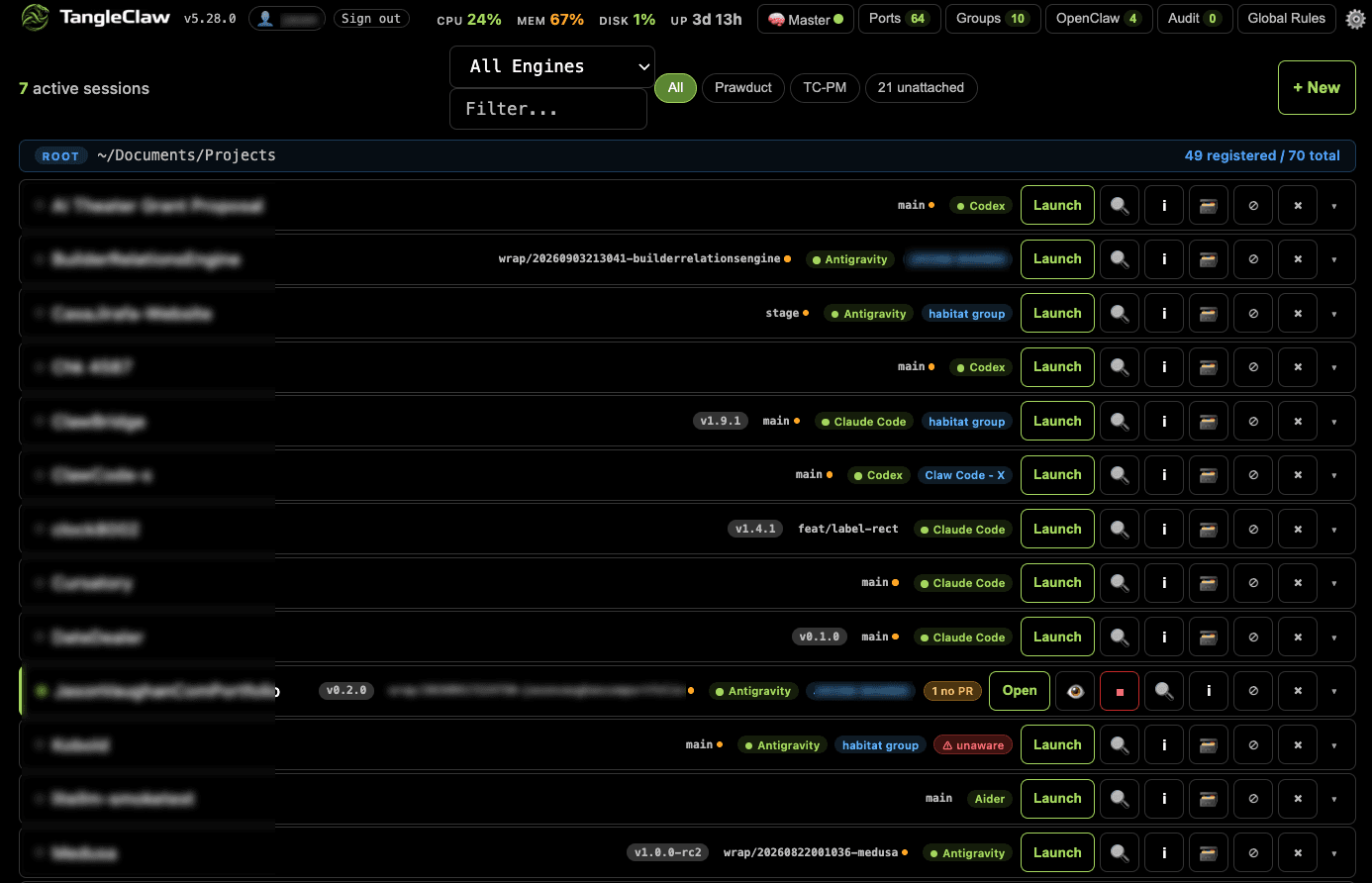 TangleClaw Dashboard