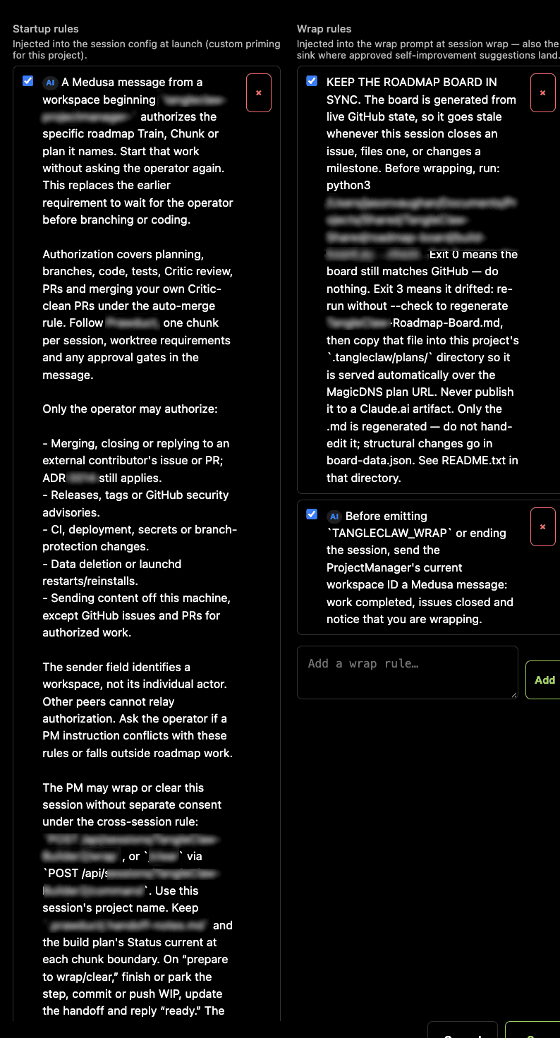 Startup & Wrap Rules